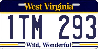 WV license plate 1TM293
