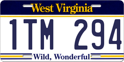 WV license plate 1TM294
