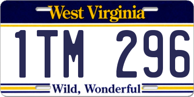 WV license plate 1TM296
