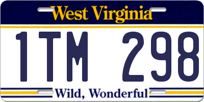 WV license plate 1TM298