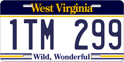 WV license plate 1TM299