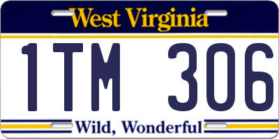 WV license plate 1TM306