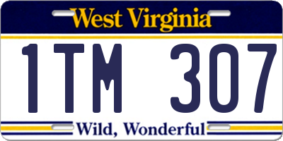 WV license plate 1TM307