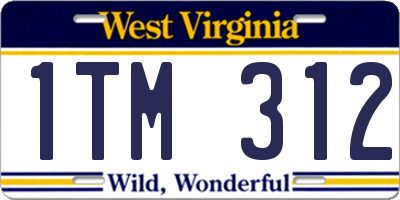 WV license plate 1TM312