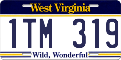 WV license plate 1TM319