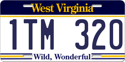 WV license plate 1TM320