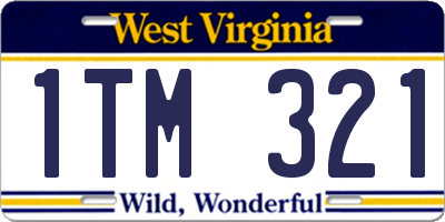 WV license plate 1TM321