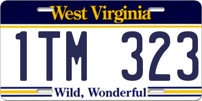 WV license plate 1TM323