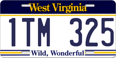 WV license plate 1TM325