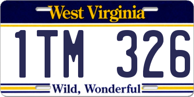 WV license plate 1TM326