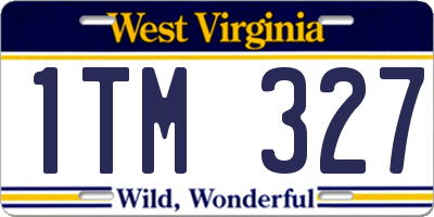 WV license plate 1TM327