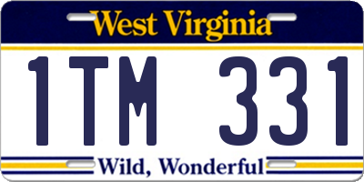 WV license plate 1TM331