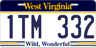 WV license plate 1TM332