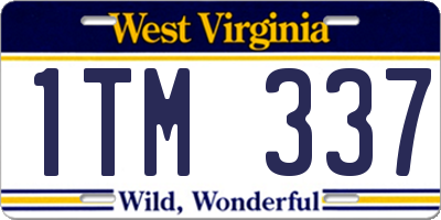 WV license plate 1TM337