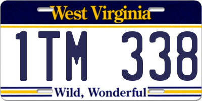 WV license plate 1TM338
