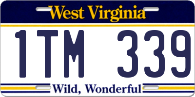 WV license plate 1TM339