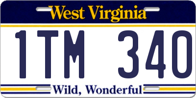 WV license plate 1TM340