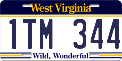 WV license plate 1TM344