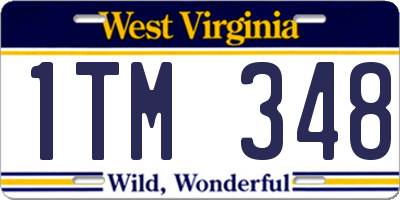 WV license plate 1TM348
