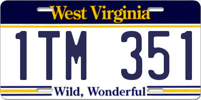 WV license plate 1TM351