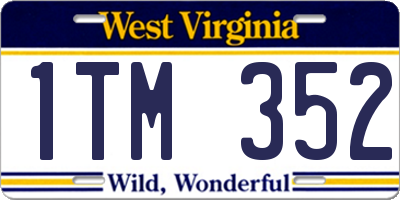 WV license plate 1TM352