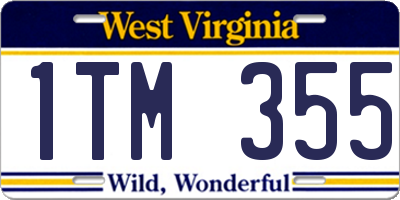 WV license plate 1TM355