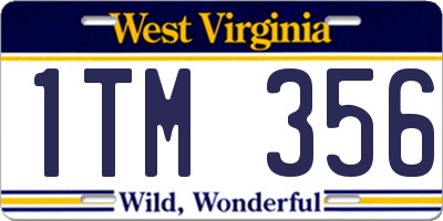 WV license plate 1TM356