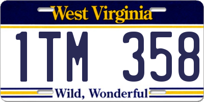 WV license plate 1TM358