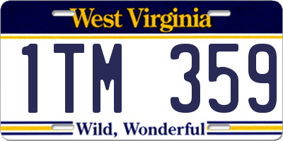 WV license plate 1TM359