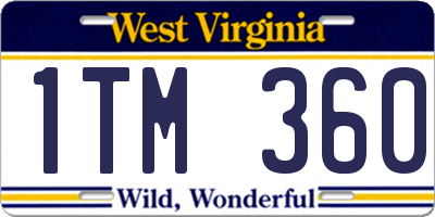 WV license plate 1TM360