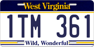 WV license plate 1TM361