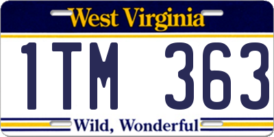 WV license plate 1TM363