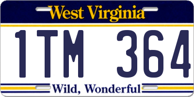 WV license plate 1TM364