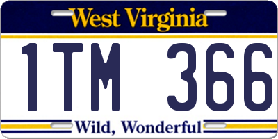 WV license plate 1TM366