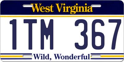WV license plate 1TM367