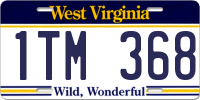 WV license plate 1TM368