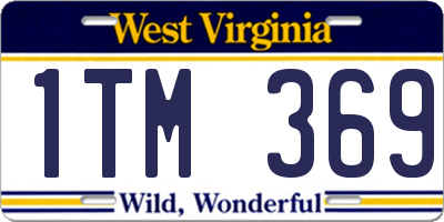 WV license plate 1TM369