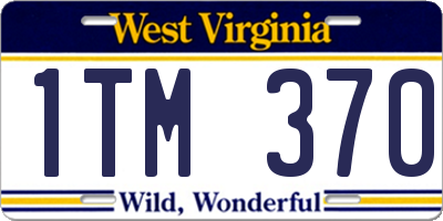 WV license plate 1TM370
