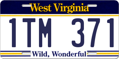 WV license plate 1TM371
