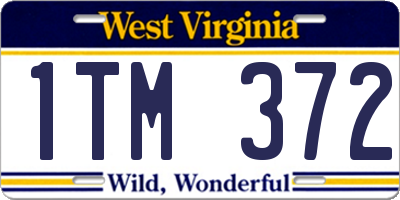 WV license plate 1TM372