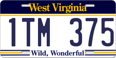 WV license plate 1TM375