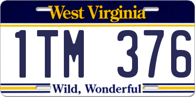 WV license plate 1TM376