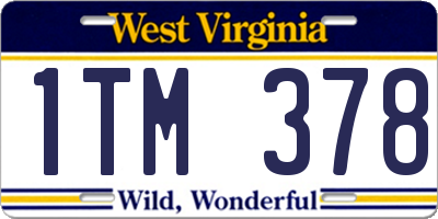 WV license plate 1TM378