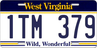 WV license plate 1TM379