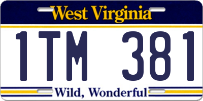 WV license plate 1TM381