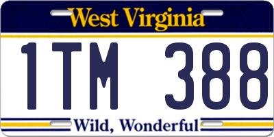 WV license plate 1TM388
