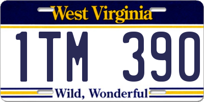 WV license plate 1TM390