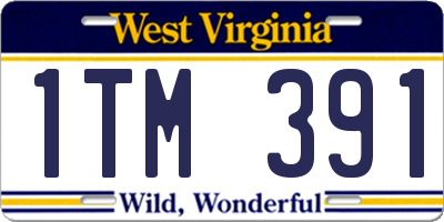 WV license plate 1TM391