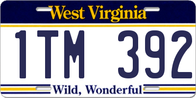WV license plate 1TM392