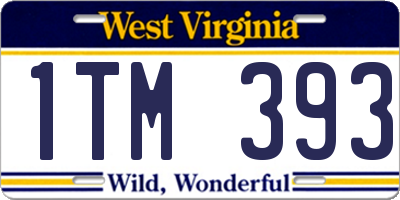WV license plate 1TM393